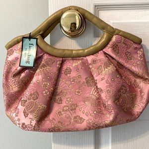 NWT Fiona Lange floral pink retro handbag